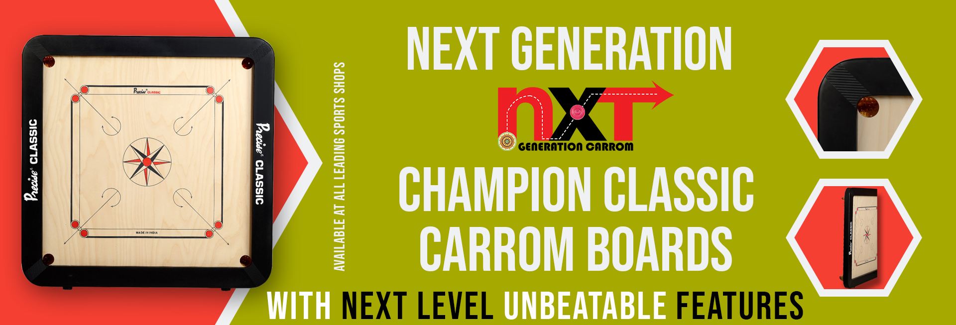 Precise NXT Genration Champion Classic Carrom Boards